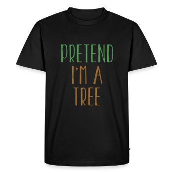 Drôle de faire semblant que je suis costume d’arbre pour Halloween - T-shirt Premium bio Homme - noir - Devant - Nico (187cm)