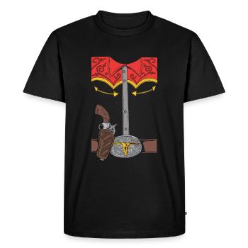 Drôle de costume de cow-boy pour Halloween - T-shirt Premium bio Homme - noir - Devant - Nico (187cm)
