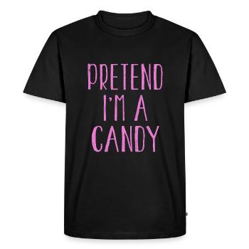 Drôle de faire semblant que je suis candy costume pour Halloween - T-shirt Premium bio Homme - noir - Devant - Nico (187cm)