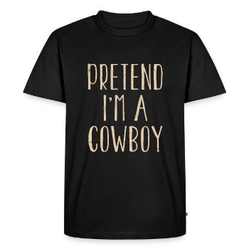 Drôle de faire semblant que je suis cowboy costume pour Halloween - T-shirt Premium bio Homme - noir - Devant - Nico (187cm)
