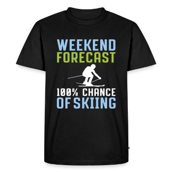 Weekend Forecast 100% Chance For Skiing - Men's Premium Organic T-Shirt - black - Front - Nico (187cm)