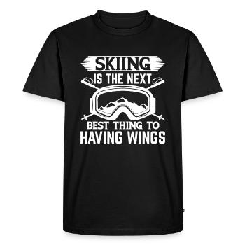 Skiing Is The Next Best Thing - Skiers - Men's Premium Organic T-Shirt - black - Front - Nico (187cm)