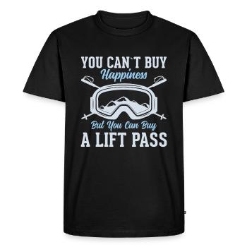 You can't buy happiness but you can buy a ski pass - Men's Premium Organic T-Shirt - black - Front - Nico (187cm)