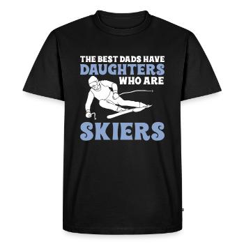 The best fathers have daughters who are skiers - Men's Premium Organic T-Shirt - black - Front - Nico (187cm)