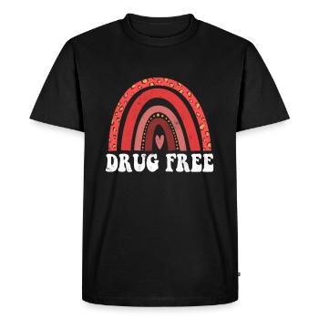 Rainbow Ribbon Week October Substance Red - Men's Premium Organic T-Shirt - black - Front - Nico (187cm)