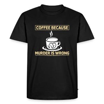 Café parce que le meurtrier a tort - T-shirt Premium bio Homme - noir - Devant - Nico (187cm)