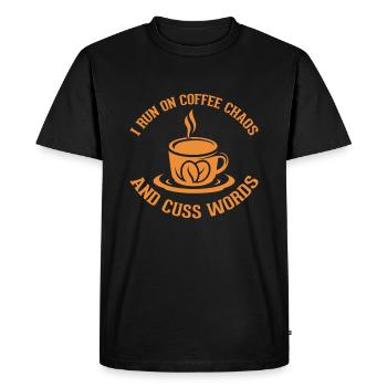 Je cours sur le chaos du café et les réprimandes - T-shirt Premium bio Homme - noir - Devant - Nico (187cm)