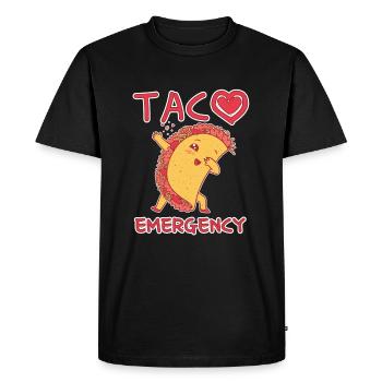 Mignon Kawaii Heart Dab Dabbing Taco Urgence - T-shirt Premium bio Homme - noir - Devant - Nico (187cm)