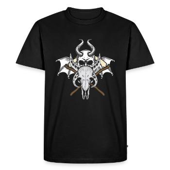 Occult Satanic Deer Bone Gothic Halloween - Men's Premium Organic T-Shirt - black - Front - Nico (187cm)