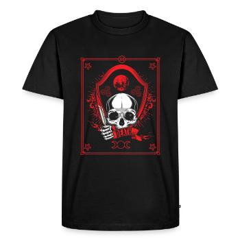 Occult Vintage Tarot Bone Creepy Halloween - Men's Premium Organic T-Shirt - black - Front - Nico (187cm)