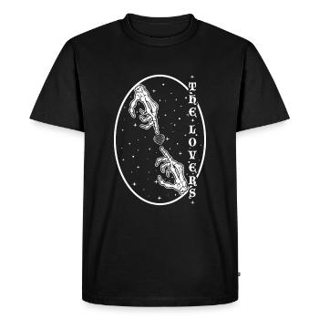 Occult Vintage Tarot Lovers Hand Halloween - Men's Premium Organic T-Shirt - black - Front - Nico (187cm)