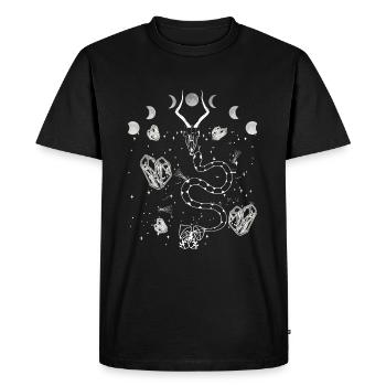 Occult Vintage Tarot Stars Goblincore Halloween - Men's Premium Organic T-Shirt - black - Front - Nico (187cm)