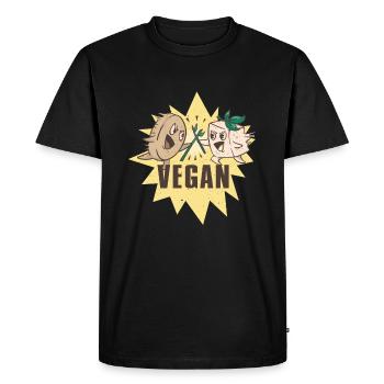 Plantes de tofu Végétal Végétarien Végétalien - T-shirt Premium bio Homme - noir - Devant - Nico (187cm)