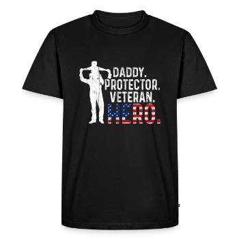 Hero Daddy USA Journée des vétérans américains fiers - T-shirt Premium bio Homme - noir - Devant - Nico (187cm)