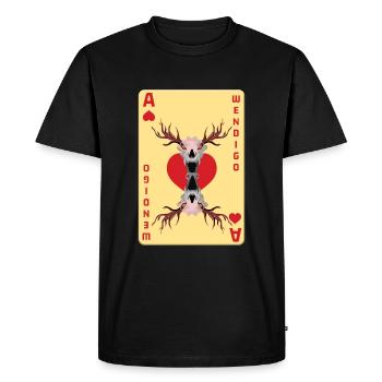 Carte de créature folklorique Wendigo Halloween Cryptid - T-shirt Premium bio Homme - noir - Devant - Nico (187cm)