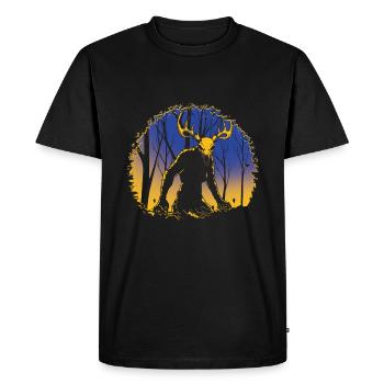 Wendigo Folk Creature Forest Cryptid Halloween - T-shirt Premium bio Homme - noir - Devant - Nico (187cm)