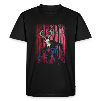 Wendigo Folk Creature Forest Halloween Cryptid - T-shirt Premium bio Homme - noir - Devant - Nico (187cm)