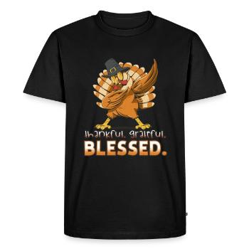 Bienheureux Dab Dabbing Turquie Thanksgiving - T-shirt Premium bio Homme - noir - Devant - Nico (187cm)