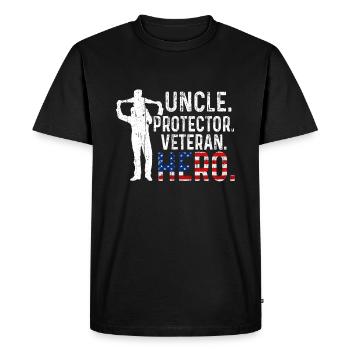 Hero Uncle USA Journée des vétérans américains fiers - T-shirt Premium bio Homme - noir - Devant - Nico (187cm)
