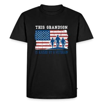Grandson Raise Veteran America Proud Veterans Day - Men's Premium Organic T-Shirt - black - Front - Nico (187cm)