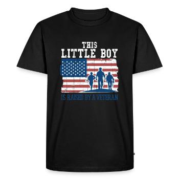 Little Boy Raise By Veteran Proud Veterans Day - Men's Premium Organic T-Shirt - black - Front - Nico (187cm)