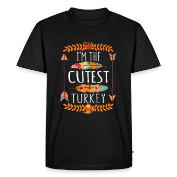 Le jour le plus mignon de la dinde 2022 Joyeux Thanksgiving - T-shirt Premium bio Homme - noir - Devant - Nico (187cm)