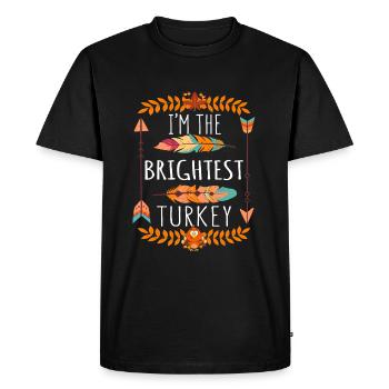 Le jour le plus brillant de la dinde 2022 Joyeux Thanksgiving - T-shirt Premium bio Homme - noir - Devant - Nico (187cm)