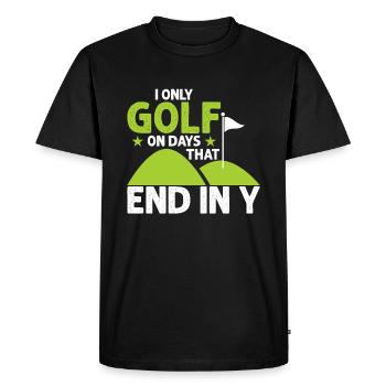 Je joue au golf les jours qui se terminent par - golf - T-shirt Premium bio Homme - noir - Devant - Nico (187cm)
