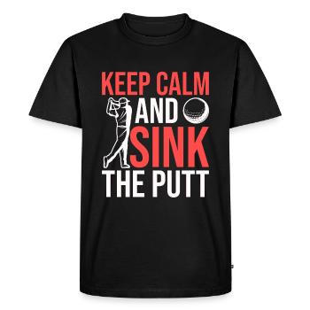 Keep calm and sink the putt - Men's Premium Organic T-Shirt - black - Front - Nico (187cm)