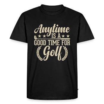 N’importe quel moment est bon pour jouer au golf - Golfeur - T-shirt Premium bio Homme - noir - Devant - Nico (187cm)