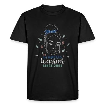 Warrior Since 2004 Blue Diabetes Awareness Month - Men's Premium Organic T-Shirt - black - Front - Nico (187cm)