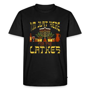 Pour Latkes Juifs de Noël Juifs Hanoukka Éléments - T-shirt Premium bio Homme - noir - Devant - Nico (187cm)