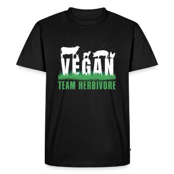 Herbivore Animaux de ferme Légumes Végétarien Végétalien - T-shirt Premium bio Homme - noir - Devant - Nico (187cm)