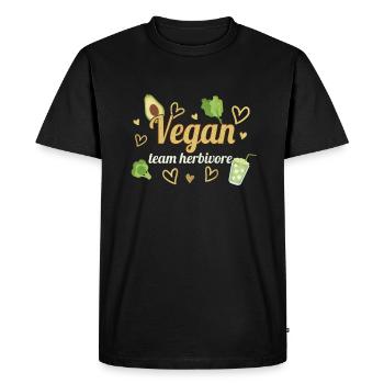 Herbivore Avocat Coeur Légume Végétarien Végétalien - T-shirt Premium bio Homme - noir - Devant - Nico (187cm)