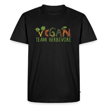 Herbivore Mot Végétalien Végétarien Végétalien - T-shirt Premium bio Homme - noir - Devant - Nico (187cm)