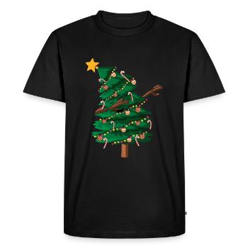 Décembre Noël Dab Dabbing Tree Noël - T-shirt Premium bio Homme - noir - Devant - Nico (187cm)