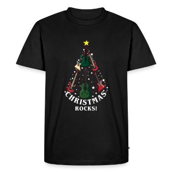 Décembre Noël Rocks Guitare Amour Noël - T-shirt Premium bio Homme - noir - Devant - Nico (187cm)