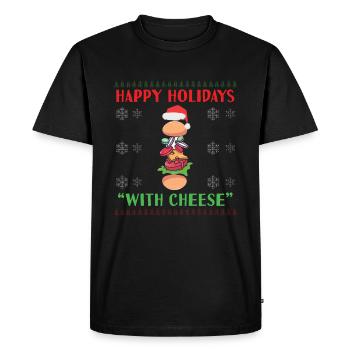 Cheese Burger Moche Décembre Noël moche - T-shirt Premium bio Homme - noir - Devant - Nico (187cm)