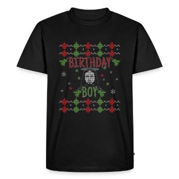 Stitch Pattern Birth Boy Ugly Christmas Day Jesus - Men's Premium Organic T-Shirt - black - Front - Nico (187cm)