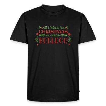 Envie de Noël Bulldog Pet Dog - T-shirt Premium bio Homme - noir - Devant - Nico (187cm)