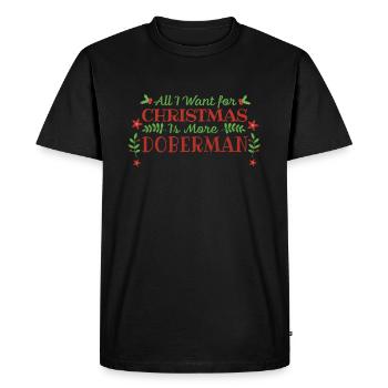 Envie de Noël Doberman Pet Dog - T-shirt Premium bio Homme - noir - Devant - Nico (187cm)