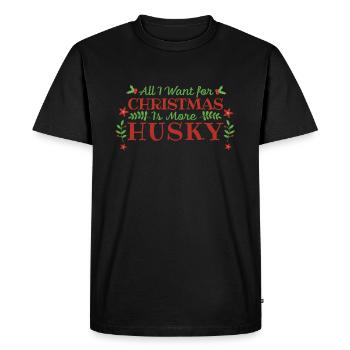 Envie de Noël Husky Pet Dog - T-shirt Premium bio Homme - noir - Devant - Nico (187cm)