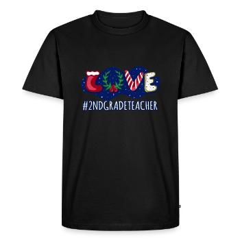 Love Christmas Second Grade Teacher Student - Men's Premium Organic T-Shirt - black - Front - Nico (187cm)