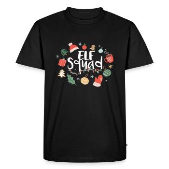 December Elf Squad Holiday Love Christmas - Men's Premium Organic T-Shirt - black - Front - Nico (187cm)