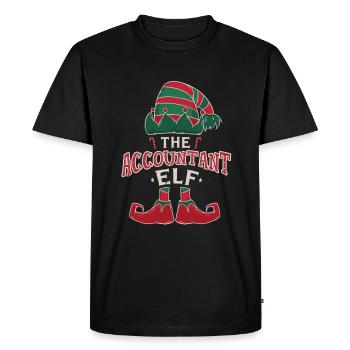 Elf Comptable Décembre Amour Elfe Noël - T-shirt Premium bio Homme - noir - Devant - Nico (187cm)