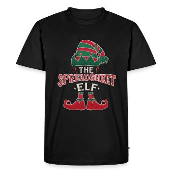 Elf Spreadsheet December Love Elf Christmas - Men's Premium Organic T-Shirt - black - Front - Nico (187cm)