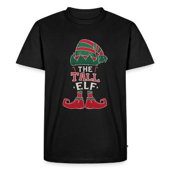 Elf Tall December Love Elf Christmas - Men's Premium Organic T-Shirt - black - Front - Nico (187cm)