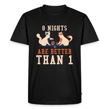 Chats Juifs de Noël Juif 8 Nuits Hanoukka - T-shirt Premium bio Homme - noir - Devant - Nico (187cm)