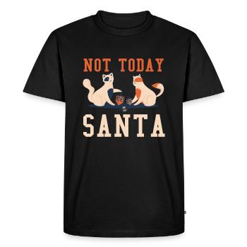 Pas les chats du Père Noël juif juif de Noël Hanoukka - T-shirt Premium bio Homme - noir - Devant - Nico (187cm)