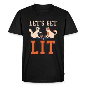 Obtenez des chats légers Noël juif Hanoukka - T-shirt Premium bio Homme - noir - Devant - Nico (187cm)